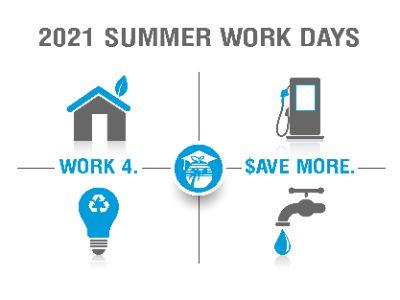 Summer Work Days schedule for 2021